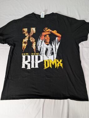 DMX RIP Memorial T-Shirt XL Black Double Sided Hip Hop Rap Legend Album Cover...